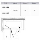 Штора для ванны CVS 2-100 L Transparent
